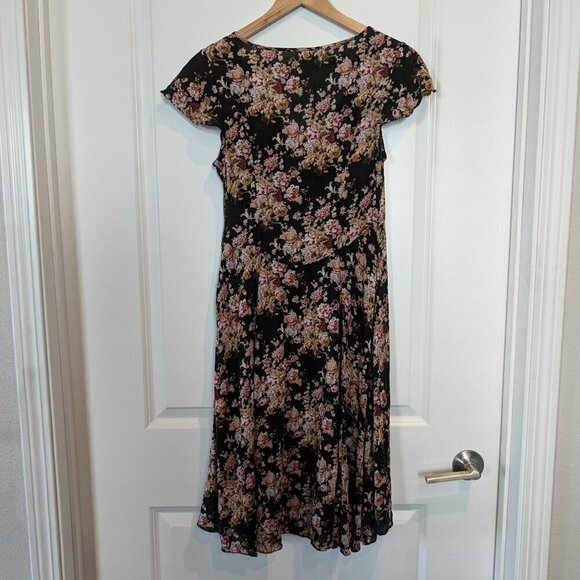 Denim and Supply Ralph Lauren Dress Size 6 Floral Flutter Sleeve Hi-Low hem - Picture 8 of 16